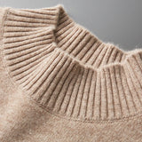 Elegante camisola de gola alta em lã merino
