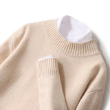 Elegante camisola de gola alta em lã merino