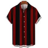 Camisa de verão de manga curta às riscas