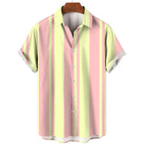 Camisa de verão de manga curta às riscas