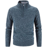 Camisola elegante com fecho de correr em malha grossa
