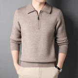 Camisola elegante de caxemira com fecho