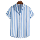 Camisa de verão de manga curta às riscas