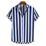 Camisa de verão de manga curta às riscas