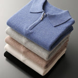 Elegante camisola polo em caxemira