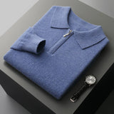 Elegante camisola polo em caxemira