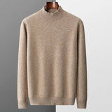 Elegante camisola de gola alta em lã merino