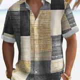 Camisa elegante em patchwork