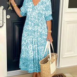 ARIA - Vestido floral elegante com decote em V