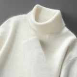 Elegante camisola de gola alta em caxemira