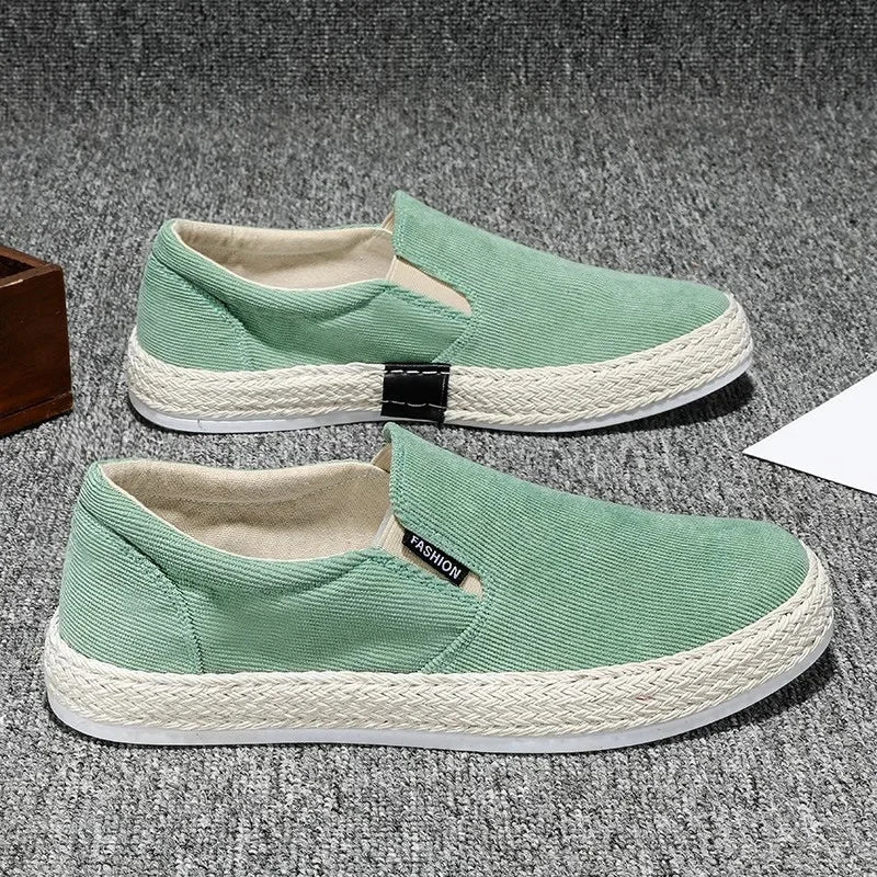 Sapatos de lona deslizantes e respiráveis
