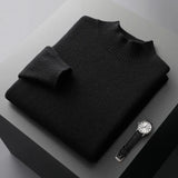 Elegante camisola de gola alta em lã merino
