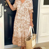 ARIA - Vestido floral elegante com decote em V