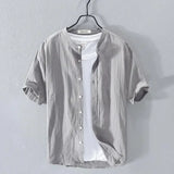 Camisa de verão em algodão e linho