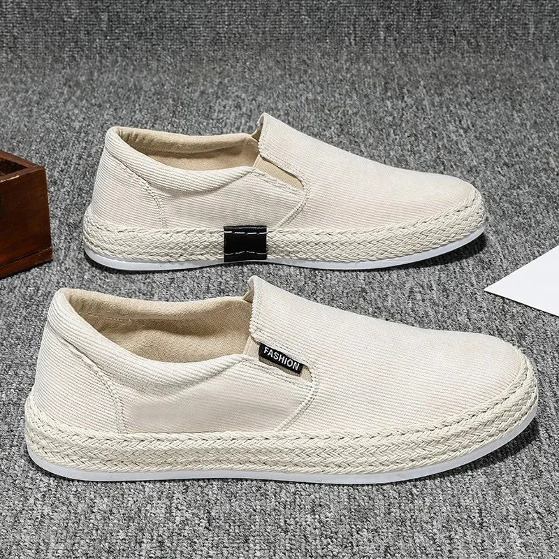 Sapatos de lona deslizantes e respiráveis