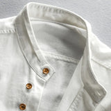 Moda Lusitana - Camisa minimalista de gola japonesa