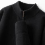 Camisola com fecho em lã merino australiana