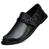 Mocassins de couro com fivela