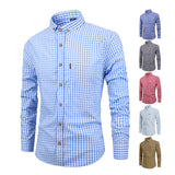 Camisa de algodão xadrez elegante