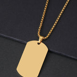 Moda Lusitana - Colar Masculino com Pingente Dog Tag
