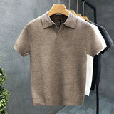 Camisa pólo de malha respirável