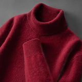 Elegante camisola de gola alta em caxemira