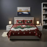 Conjunto de Roupa de Cama Acolchoada de 3 Peças O Mundo da Oficina do Pai Natal