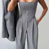 Dolce™ - Conjunto de três peças com blazer trespassado
