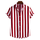 Camisa de verão de manga curta às riscas