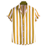 Camisa de verão de manga curta às riscas