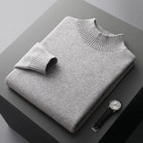 Elegante camisola de gola alta em lã merino