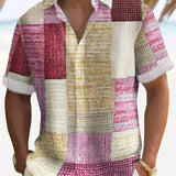 Camisa elegante em patchwork