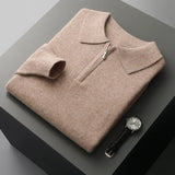 Elegante camisola polo em caxemira
