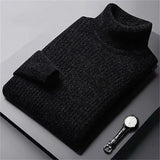 Elegante camisola de gola alta em malha