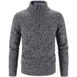 Camisola elegante com fecho de correr em malha grossa