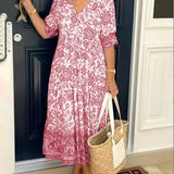 ARIA - Vestido floral elegante com decote em V