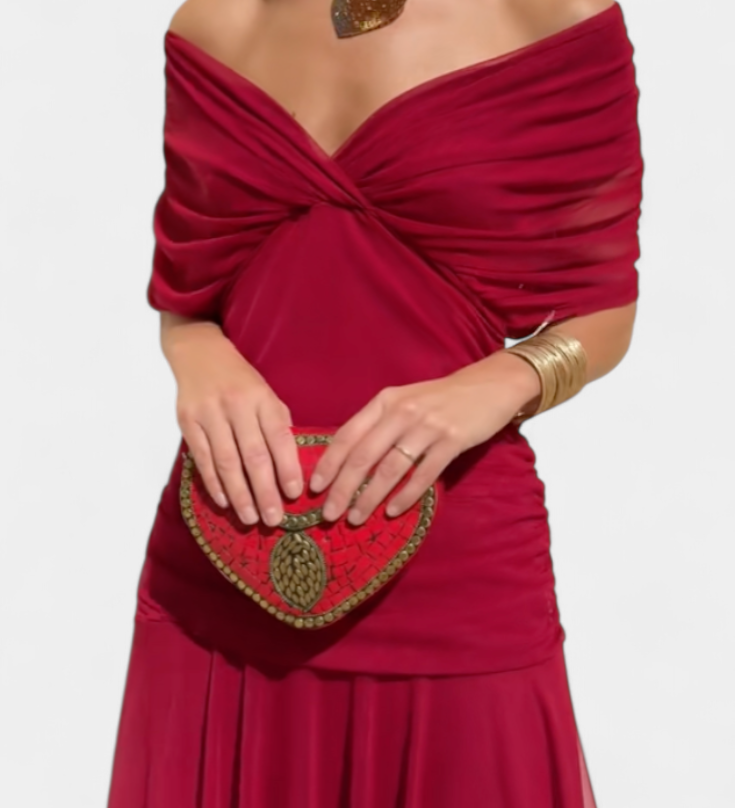 Alondra - Vestido longo Alondra com estampa floral e decote em V