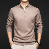 Camisola com fecho em lã merino australiana