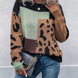 Le clair |  Suéter vintage leopardo patchwork