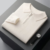 Elegante camisola polo em caxemira