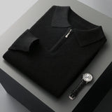 Elegante camisola polo em caxemira