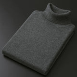 Elegante camisola de gola alta em algodão