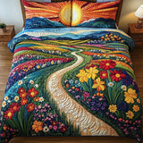 Conjunto de Roupa de Cama Acolchoada de 3 Peças Raio dos Sol