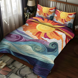 Conjunto de Roupa de Cama Acolchoada de 3 Peças O Encanto Raio dos Sol