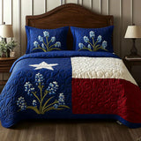 Conjunto de Roupa de Cama Acolchoada de 3 Peças Orgulho do Texas