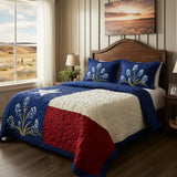 Conjunto de Roupa de Cama Acolchoada de 3 Peças Orgulho do Texas