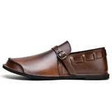 Mocassins de couro com fivela