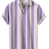 Camisa de verão de manga curta às riscas