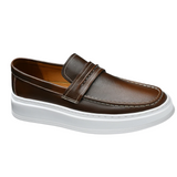 Sapatos de barco em pele