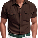 Camisa de bombazina elegante para homem